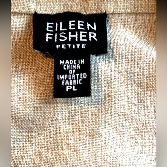 Eileen Fisher 100% Irish Linen Minimalist Button Up Blazer Women’s Sz PL - Picture 4 of 6